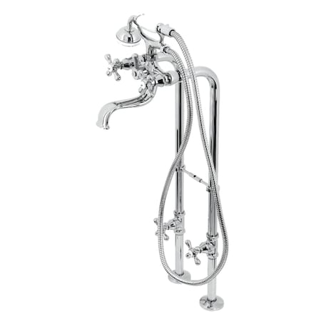 Kingston Brass CCK226K1 Freestanding Clawfoot Tub Faucet Package with Supply Line, Polished Chrome CCK226K1